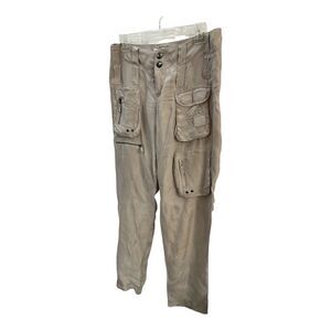 Pete & Greta Johnny Was Cargo Pants Womens 2 Beige Marika Utility Stretch